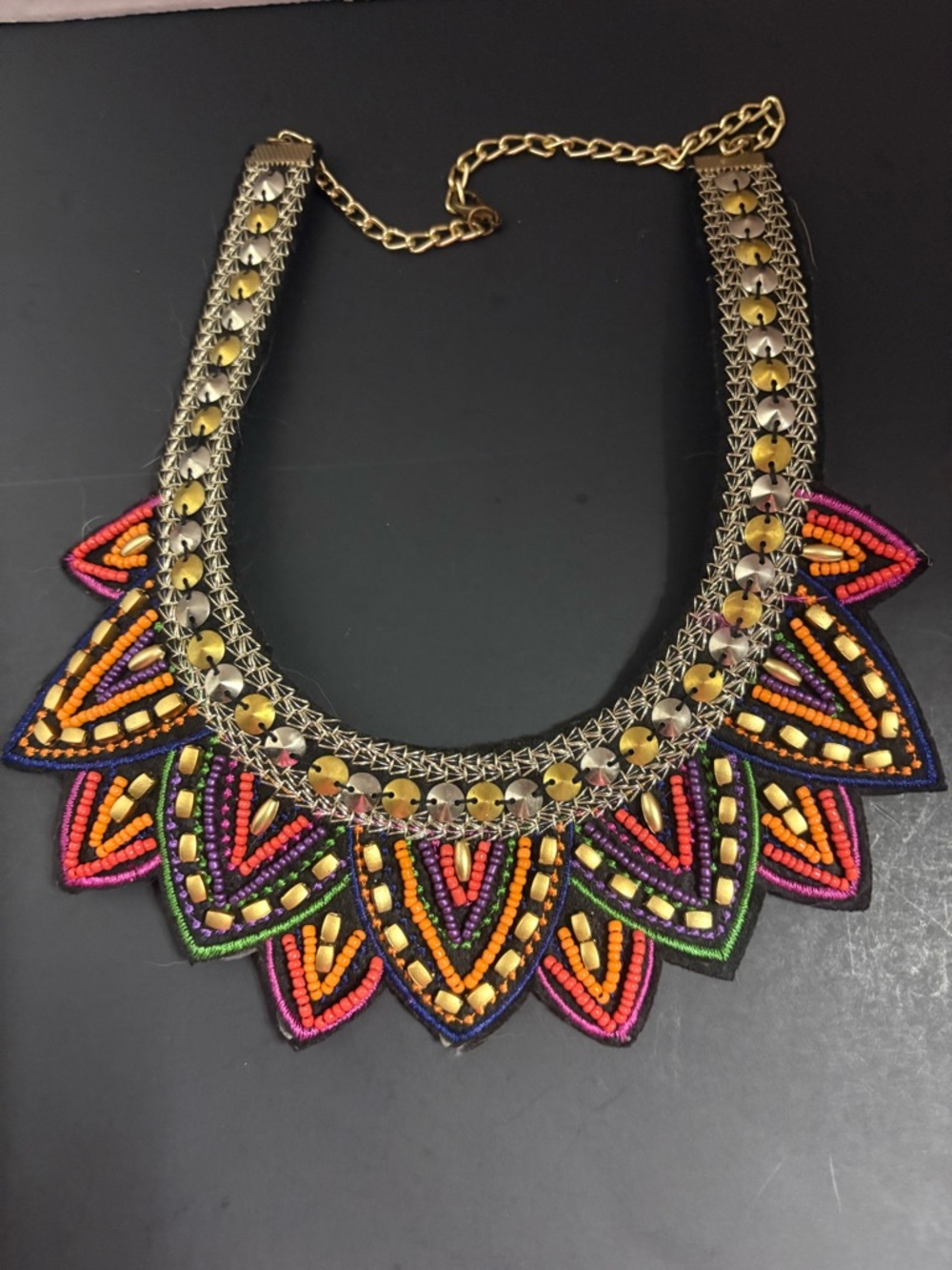 Boho Multicolor Beaded Statement Necklace - Unbranded